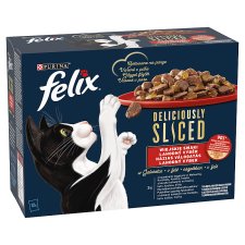 Purina Felix Deliciously Sliced házias válogatás aszpikban nedves macskaeledel 12 x 80 g