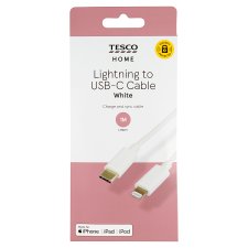 Tesco Home White Lightning to USB-C Cable 1 m