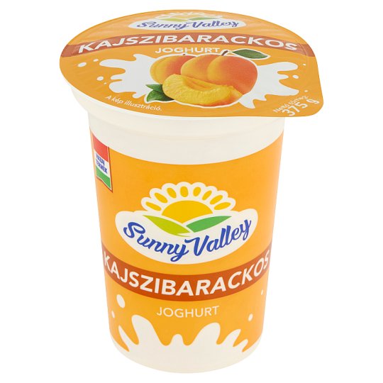 Sunny Valley élőflórás, zsírszegény kajszibarackos joghurt 375 g