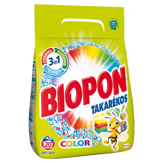 Biopon Takarékos Color mosószer por színes ruhákhoz 20 mosás 1,4 kg