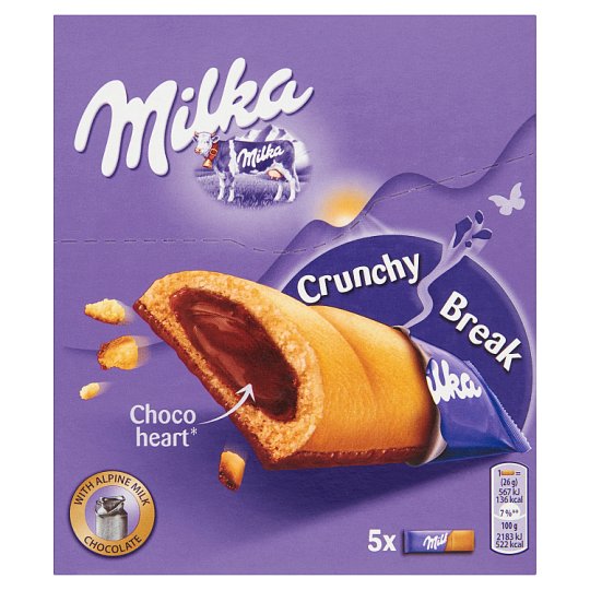 Milka Crunchy Break Biscuit With Hazelnut Flavoured Chocolate Cream