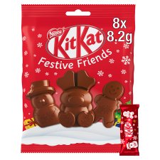 KitKat Festive Friends gluténmentes tejcsokoládé kakaós krémmel, kekszporral, rizspehellyel 65 g