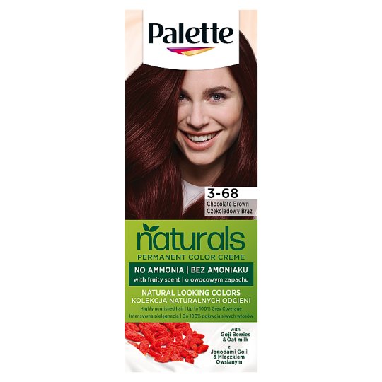 Schwarzkopf Palette Permanent Naturals Color Creme ápoló krémhajfesték 3-68 csokoládébarna (868)
