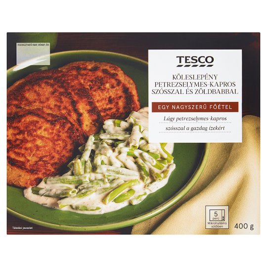 Tesco köleslepény petrezselymes-kapros szósszal és zöldbabbal 400 g