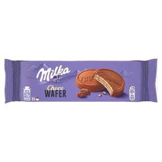 Milka Choco Wafer kakaós krémmel töltött ostya alpesi tejcsokoládéval mártva 5 db 150 g