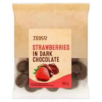 Tesco kandírozott eper étcsokoládés bevonattal 100 g