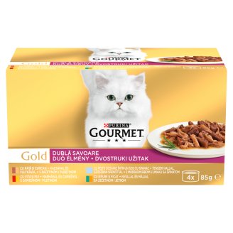 Gourmet Gold teljes értékű állateledel felnőtt macskák részére 4 ízben 4 x 85 g