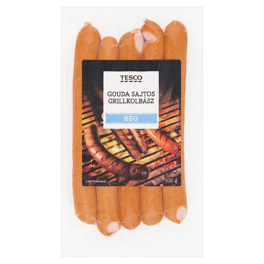 Tesco BBQ gouda sajtos grillkolbász 300 g