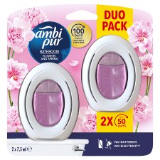 Ambi Pur Bathroom, Continuous Air Freshener Odour Elimination & Prevention, Flowers and Spring 2X