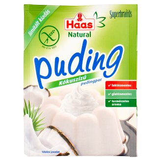 Haas Natural gluténmentes kókuszízű pudingpor 40 g