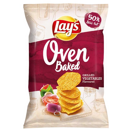 Lay's Oven Baked Grilled Vegetable Flavoured Potato Snack 125 g - Tesco Online, Tesco From Home 