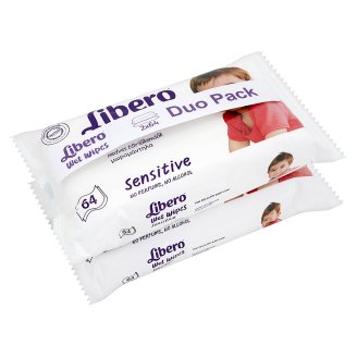 Libero Sensitive nedves törlőkendők érzékeny bőrre 2 x 64 db