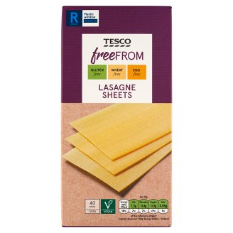 Tesco Free From gluténmentes lasagne száraztészta kukoricalisztből és rizslisztből 250 g