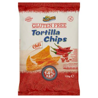 Sam Mills gluténmentes chilis ízesítésű tortilla chips 125 g