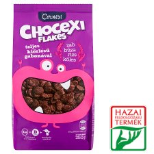 Cornexi Chocexi Flakes csokoládés gabonapehely teljes kiőrlésű gabonával, Ca+D-vitaminnal 250 g