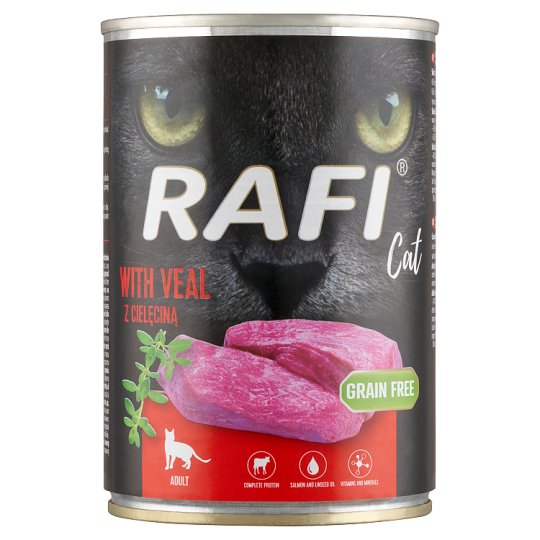 Rafi Complete Food for All Breeds of Adult Cats with Veal 400 g Tesco