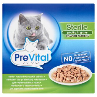 PreVital teljes értékű állateledel felnőtt ivartalanított macskák számára baromfival 8 x 100 g