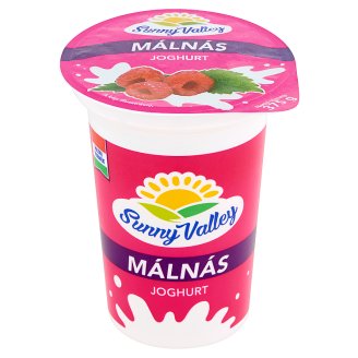 Sunny Valley élőflórás, zsírszegény málnás joghurt 375 g