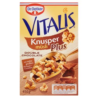 Dr. Oetker Vitalis Knusper Plus dupla csokoládés ropogós müzli 450 g