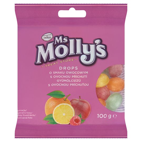 Ms Molly's Drops Fruit Flavoured Unfilled Hard Candy 100 g Tesco