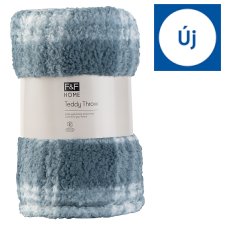 F&F Home Teddy Check Throw Blue takaró 130 cm x 180 cm