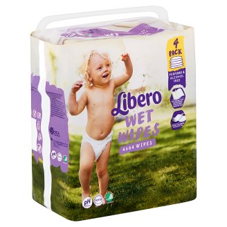 Libero nedves törlőkendő nyugtató repcemagolajjal 4 x 64 db