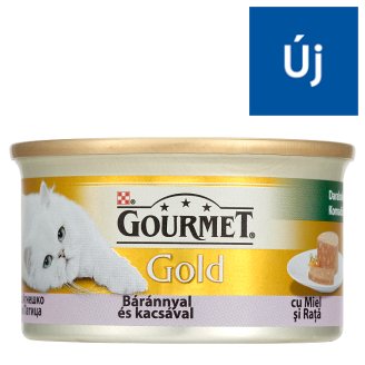 Gourmet Gold teljes értékű állateledel felnőtt macskáknak bárány-kacsa darabok pástétomban 85 g