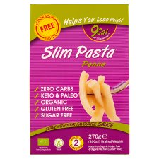 Slim Pasta Penne Pasta Shapes Made from Organic Konjac Flour and Organic Oat Fibre 270 g