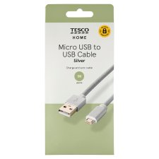 Tesco Home Silver Micro USB to USB Cable 1 m