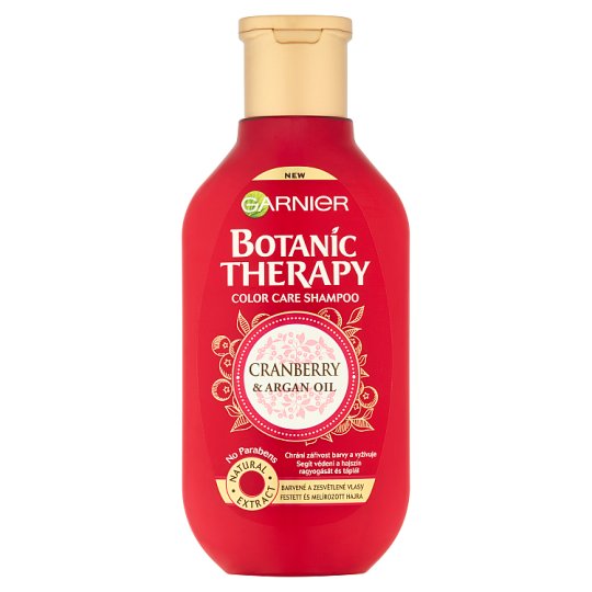 Garnier Botanic Therapy Cranberry & Argan Oil sampon festett és melírozott hajra 250 ml