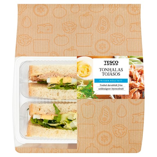 Tesco szendvicsalap tonhallal, tojással, majonézzel, salátával és újhagymával 158 g