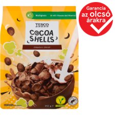 Tesco Cocoa Shells kakaós gabonapehely hozzáadott vitaminokkal, kalciummal és vassal 450 g 