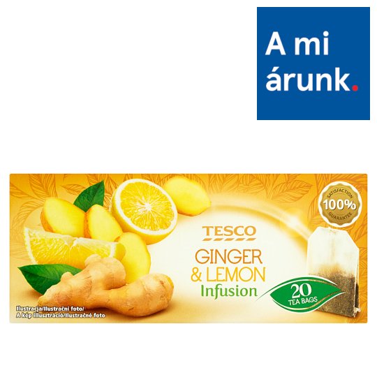 Tesco Ginger & Lemon Infusion gyümölcstea gyömbérrel, citrom- és narancshéjjal 20 filter 40 g