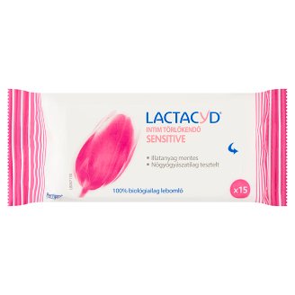 Lactacyd Sensitive intim törlőkendő 15 db
