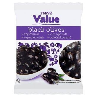 Tesco Value magozott, fekete olívabogyó 200 g