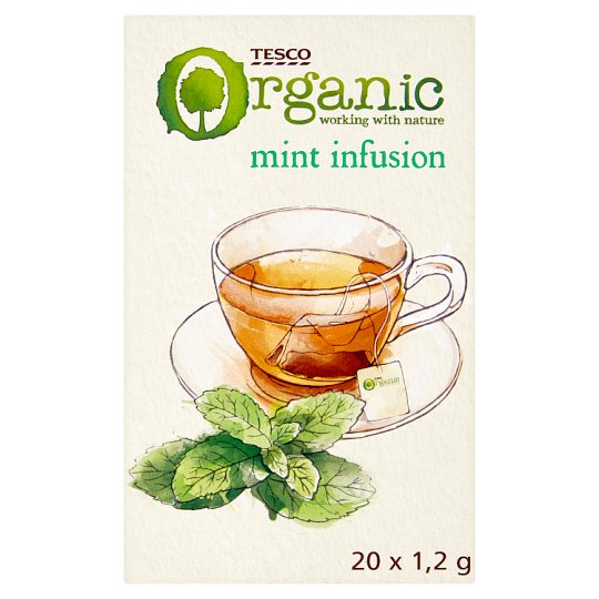 Tesco Mint Infusion Organic Tea with Spearmint and Peppermint 20 Tea Bag 24  g