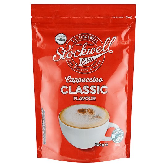 Stockwell & Co. Cappuccino azonnal oldódó kávés italpor 100 g