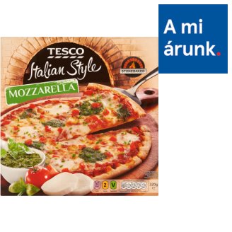Tesco Italian Style Mozzarella gyorsfagyasztott, elősütött pizzalap 320 g