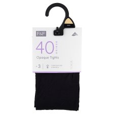 F&F fekete 40D harisnya, 3 db/csomag, méret: XL