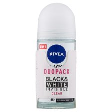 NIVEA Black & White Invisible Clear golyós dezodor duopack 2 x 50 ml