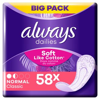 Always Dailies Soft Like Cotton Normal Tisztasági Betét 58 Db