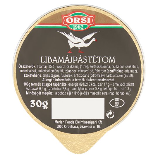 Orsi Goose Liver Pate 30 g Tesco Online, Tesco From Home, Tesco Doboz