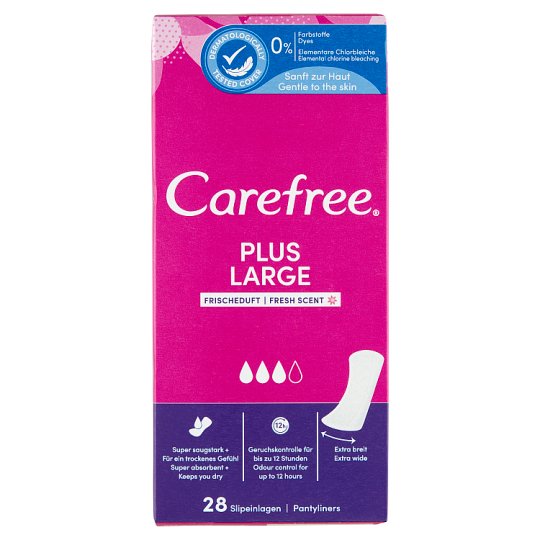 Carefree Plus Large Pantyliners with Fresh Scent 28 pcs - Tesco Online ...