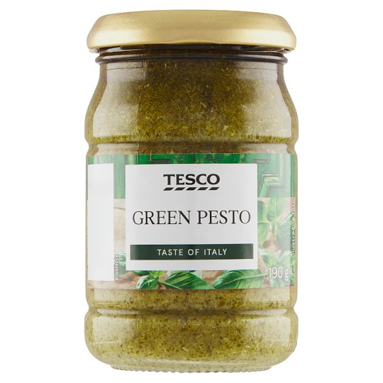 Tesco bazsalikommal, zsírszegény sajttal, kesudióval és fenyőmaggal készült pesztoszósz 190 g