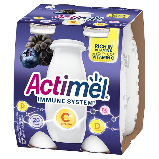 Danone Actimel zsírszegény, élőflórás szeder- és fekete áfonyaízű joghurtital 4 x 100 g (400 g)