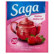 Saga málna ízű gyümölcstea 20 teafilter 34 g