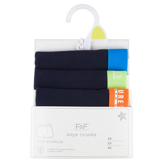 F&F Boys 3 Pack Coloured Trunks 910 Years Tesco Online, Tesco From