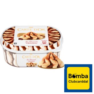 Carte D'Or Gelateria tiramisu ízű jégkrém kávés szósszal és kávés piskótatallérokkal 900 ml