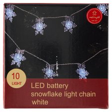 10 LED Battery Warm White Snowflake Light Chain