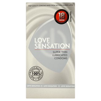Love Sensation extra adag síkosítóval ellátott, extra vékony óvszer 18 db
